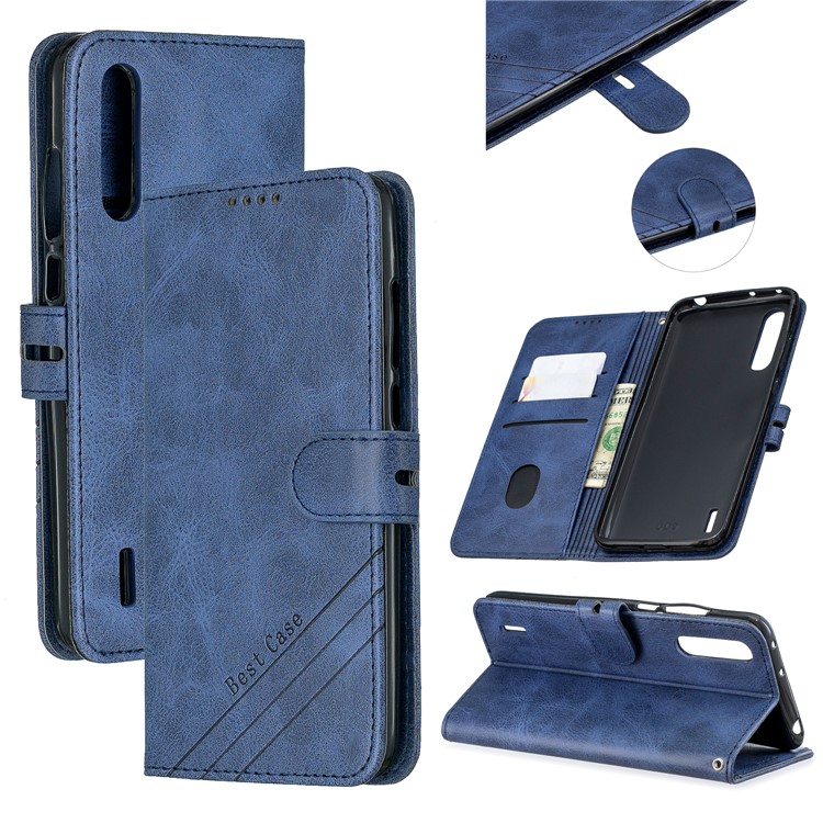 Leather Stand Case with Card Slots for Xiaomi Mi CC9e / Mi A3 - Blue-1