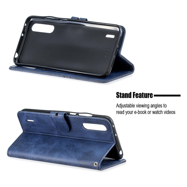 Leather Stand Case with Card Slots for Xiaomi Mi CC9e / Mi A3 - Blue-6