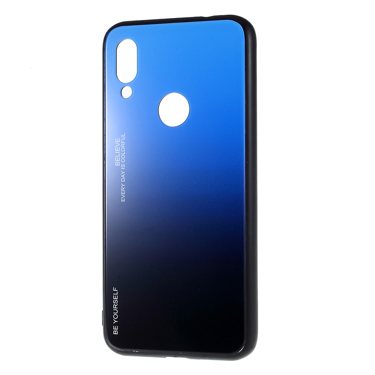 Caja Del Teléfono Con Gradiente De Vidrio En Color Para Xiaomi Redmi 7 - Negro / Azul-2