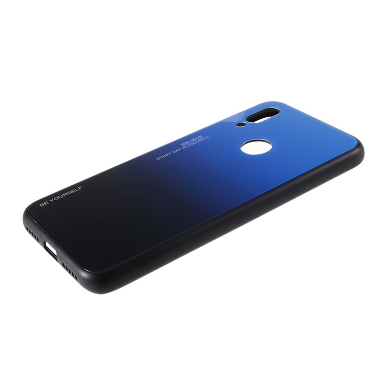 Caja Del Teléfono Con Gradiente De Vidrio En Color Para Xiaomi Redmi 7 - Negro / Azul-8