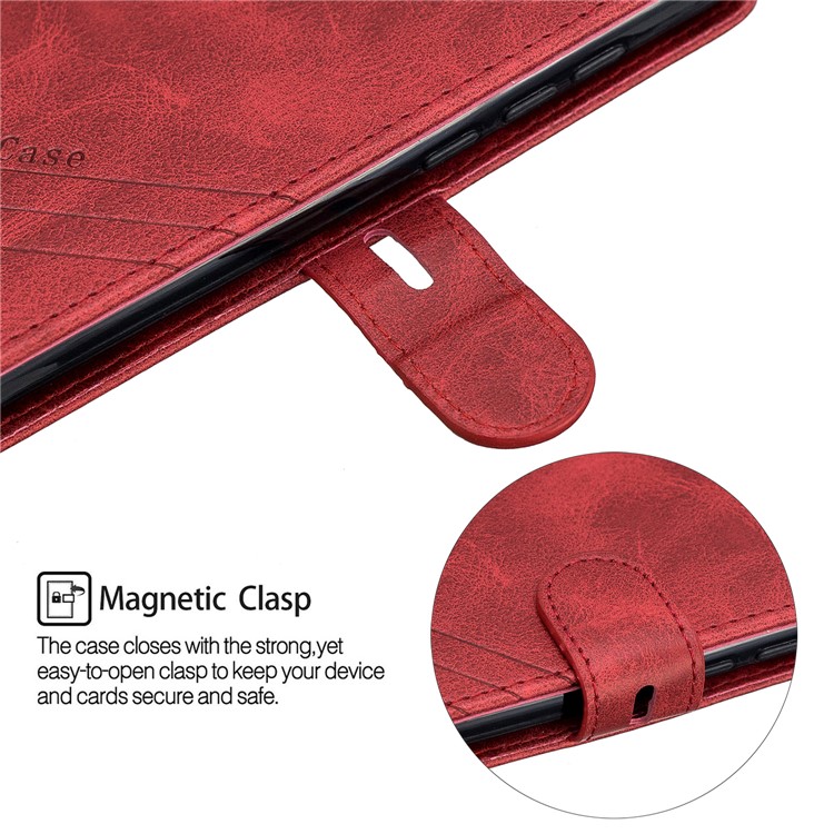 Portefeuille En Cuir PU Couvrant Pour Xiaomi Redmi 7a - Rouge-7