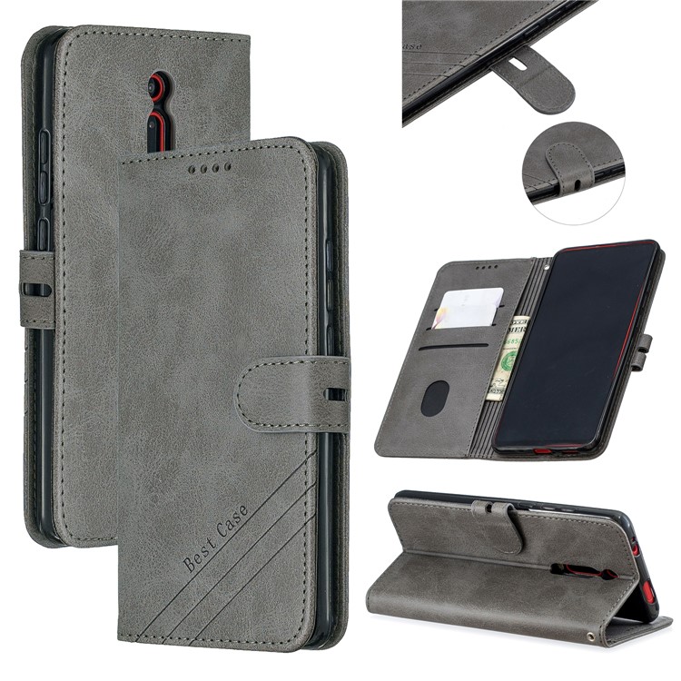 Wallet Leather Phone Shell for Xiaomi Redmi K20 / Mi 9T / K20 Pro / Mi 9T Pro - Grey-1