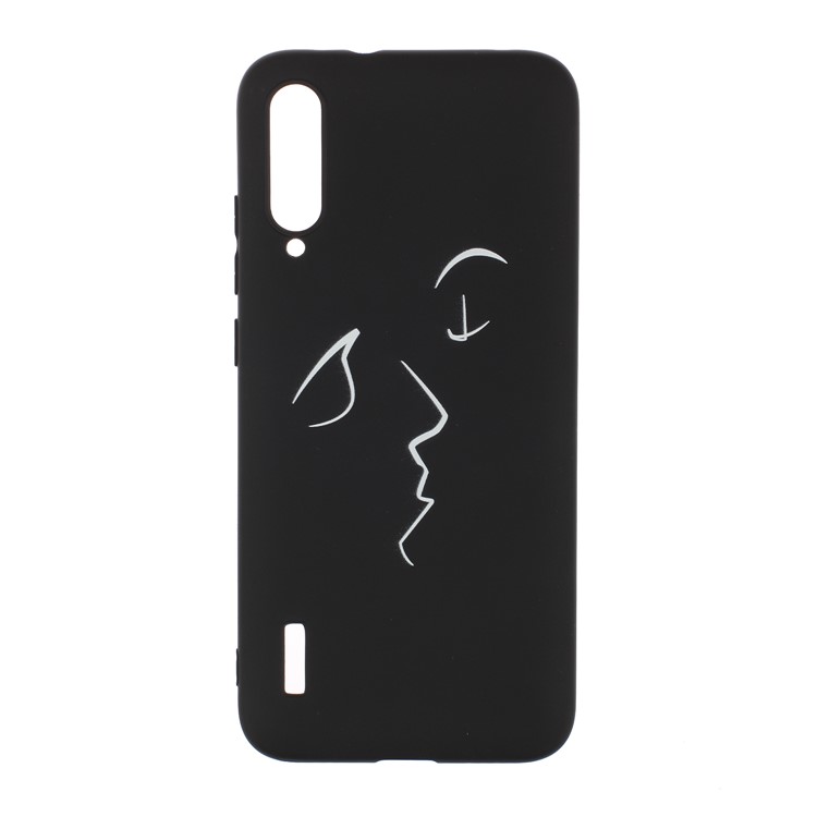 Matte Pattern Printing TPU Protection Phone Shell Covering for Xiaomi Mi CC9e / Mi A3 - Abstract Face-1