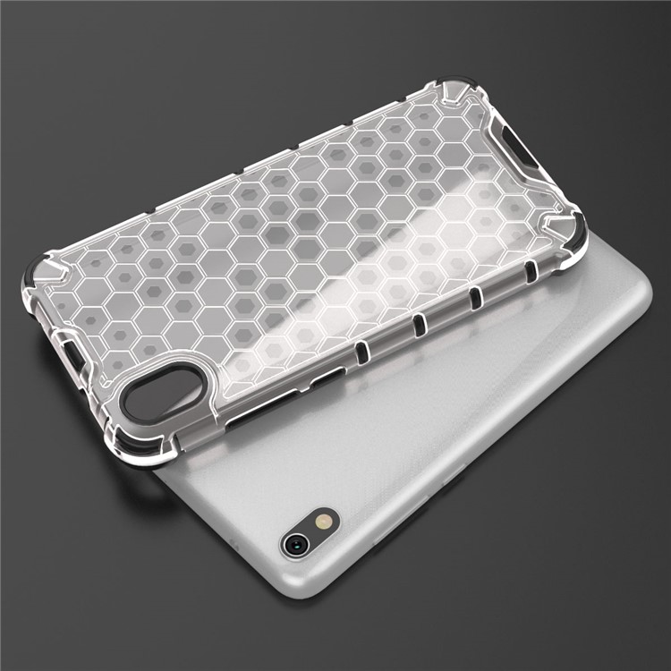 Honeycomb Pattern TPU + PC Hybrid Shock-proof Phone Casing for Xiaomi Redmi 7A - White-8