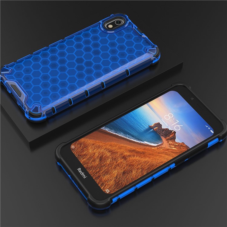 Honeycomb Pattern TPU + PC Hybrid Shock-proof Phone Casing for Xiaomi Redmi 7A - Blue-3