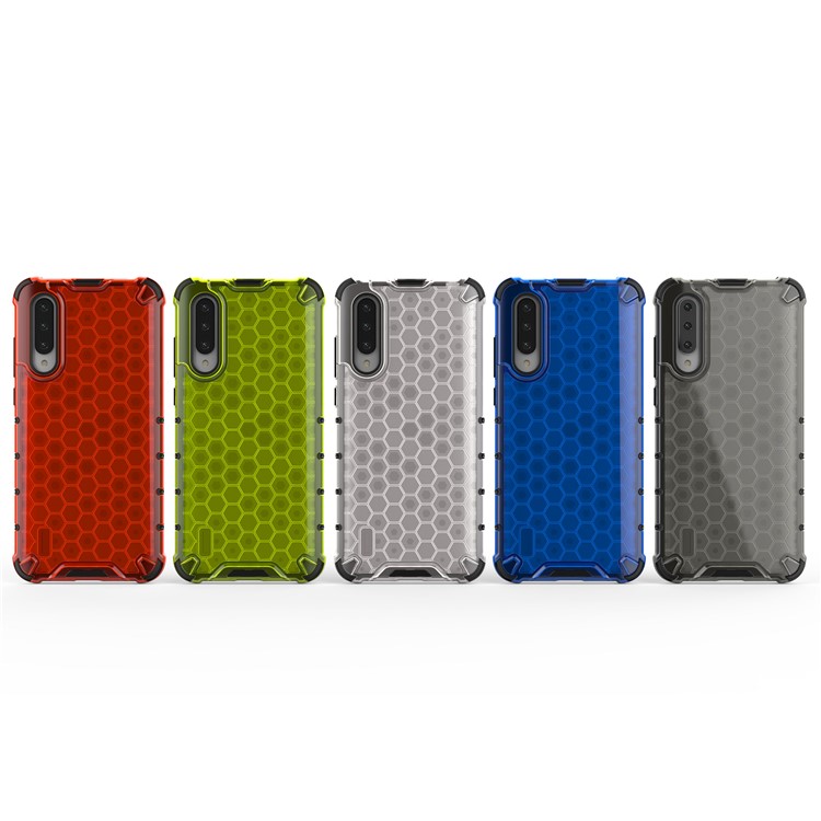 Honeycomb Pattern Shock-prooble TPU + PC Hybrid Phonte Protection Cover Для Xiaomi Mi Cc9e / mi A3 - Белый