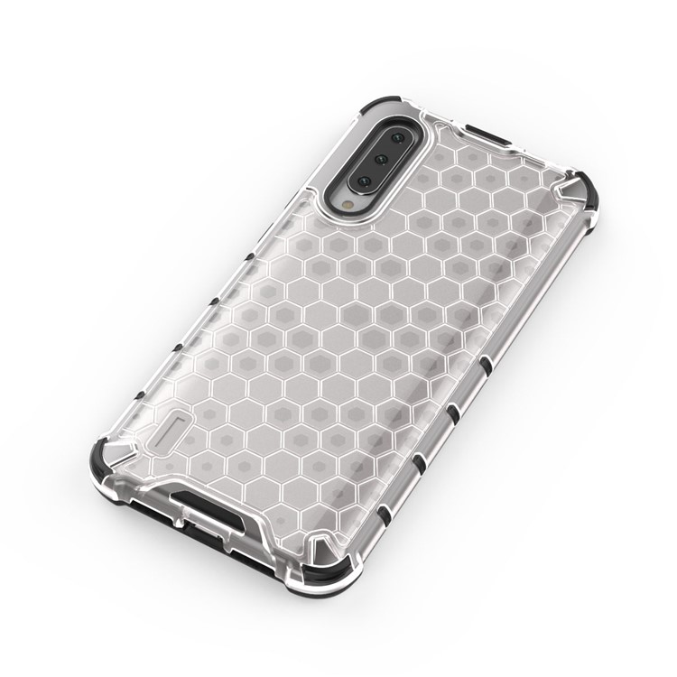 Honeycomb Pattern Shock-prooble TPU + PC Hybrid Phonte Protection Cover Для Xiaomi Mi Cc9e / mi A3 - Белый