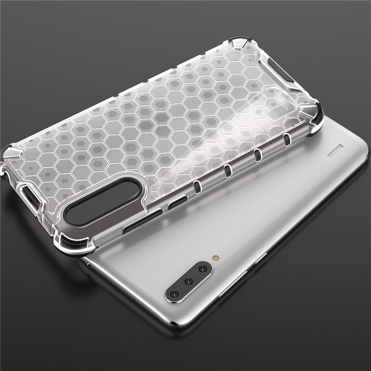 Honeycomb Pattern Shock-prooble TPU + PC Hybrid Phonte Protection Cover Для Xiaomi Mi Cc9e / mi A3 - Белый