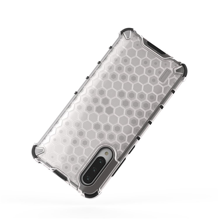 Patrón de Panal TPU a Prueba de Choque TPU + PC Hybrid Phone Protective Case de Caja Para Xiaomi Mi Cc9e / Mi A3 - Blanco