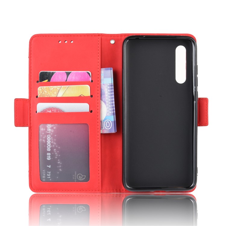 Wallet Leather Stand Phone Casing with Multiple Card Slots for Xiaomi Mi 9 - Red-6