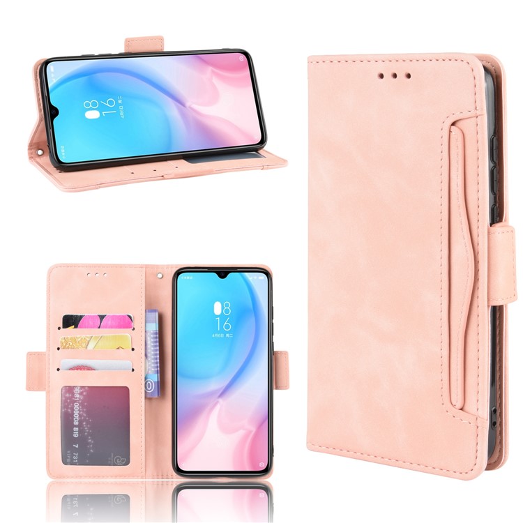 Wallet Leather Stand Phone Casing with Multiple Card Slots for Xiaomi Mi 9 - Pink-1