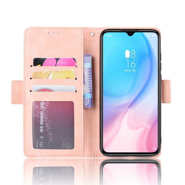Wallet Leather Stand Phone Casing with Multiple Card Slots for Xiaomi Mi 9 - Pink-7
