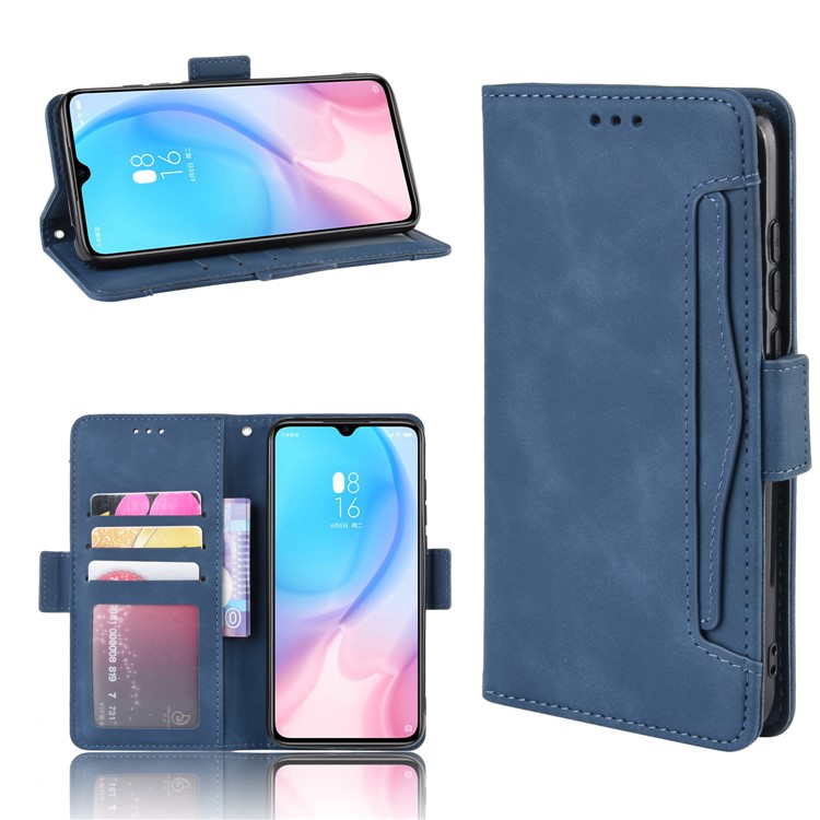 Wallet Leather Stand Phone Casing with Multiple Card Slots for Xiaomi Mi 9 - Blue-1