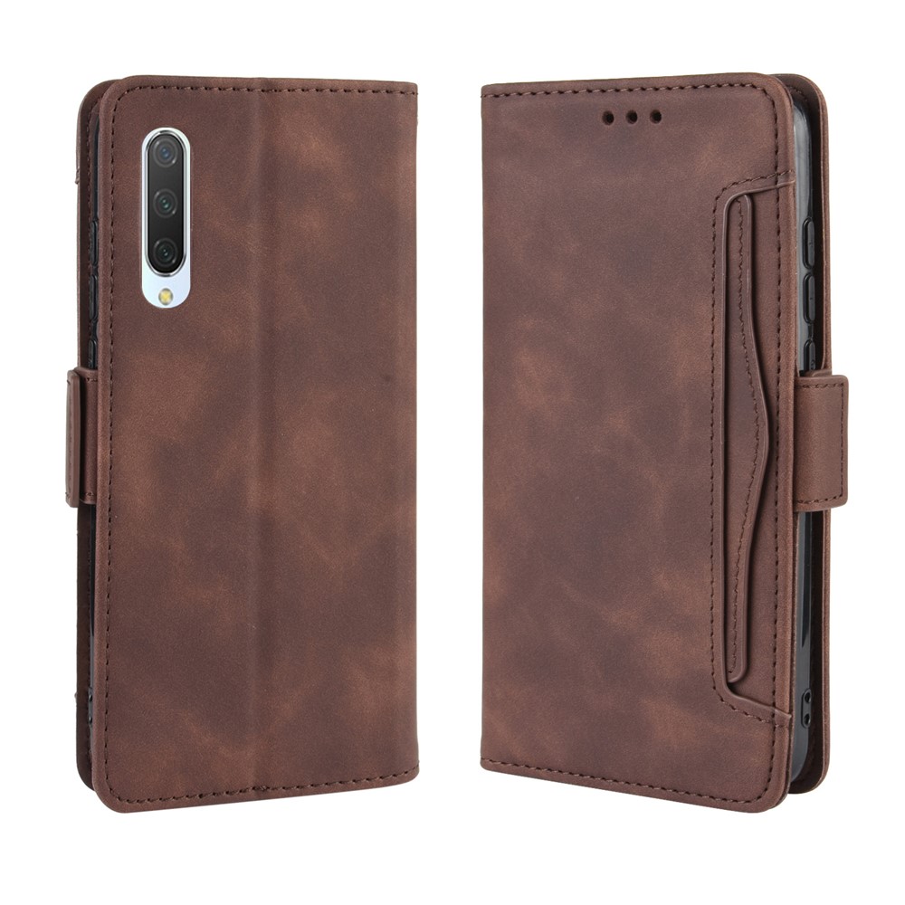 Wallet Leather Stand Phone Casing with Multiple Card Slots for Xiaomi Mi 9 - Brown-2