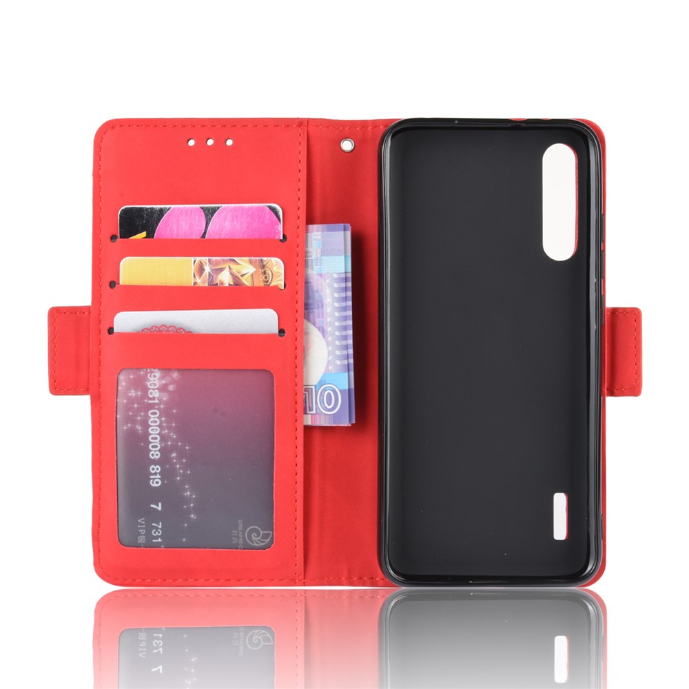 Portefeuille Support de Téléphone en Cuir Avec Plusieurs Emplacements de Carte Pour Xiaomi mi Cc9e / mi A3 - Rouge-6