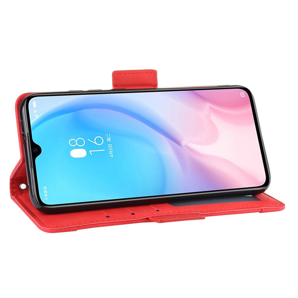 Portefeuille Support de Téléphone en Cuir Avec Plusieurs Emplacements de Carte Pour Xiaomi mi Cc9e / mi A3 - Rouge-8