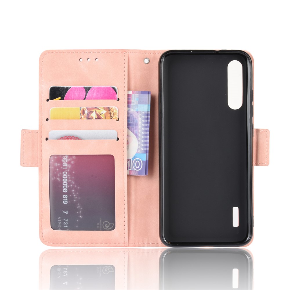 Wallet Stand Leather Phone Casing with Multiple Card Slots for Xiaomi Mi CC9e/Mi A3 - Pink-6