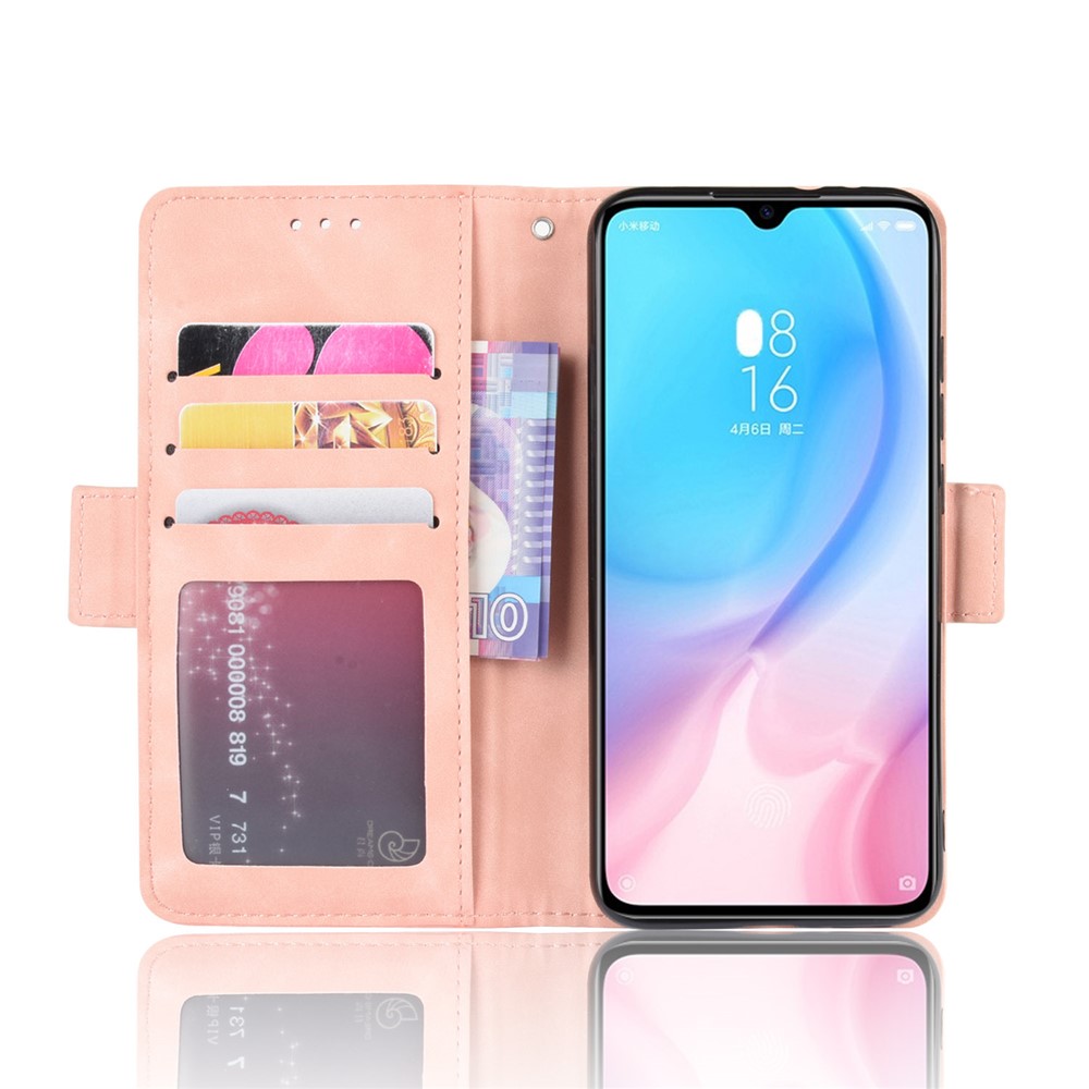 Wallet Stand Leather Phone Casing with Multiple Card Slots for Xiaomi Mi CC9e/Mi A3 - Pink-7