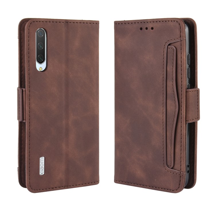 Wallet Stand Leather Phone Casing with Multiple Card Slots for Xiaomi Mi CC9e/Mi A3 - Brown-2