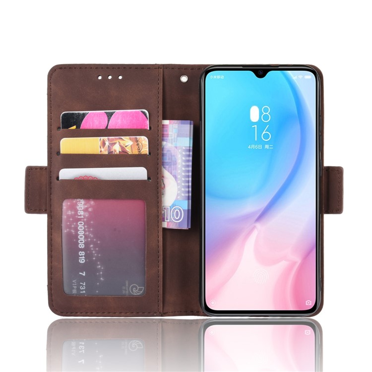 Wallet Stand Leather Phone Casing with Multiple Card Slots for Xiaomi Mi CC9e/Mi A3 - Brown-7