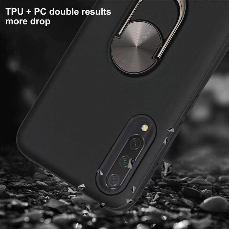 Detachable PC + TPU Hybrid Case with Finger Ring Kickstand for Xiaomi Mi CC9e / Mi A3 - Black-10