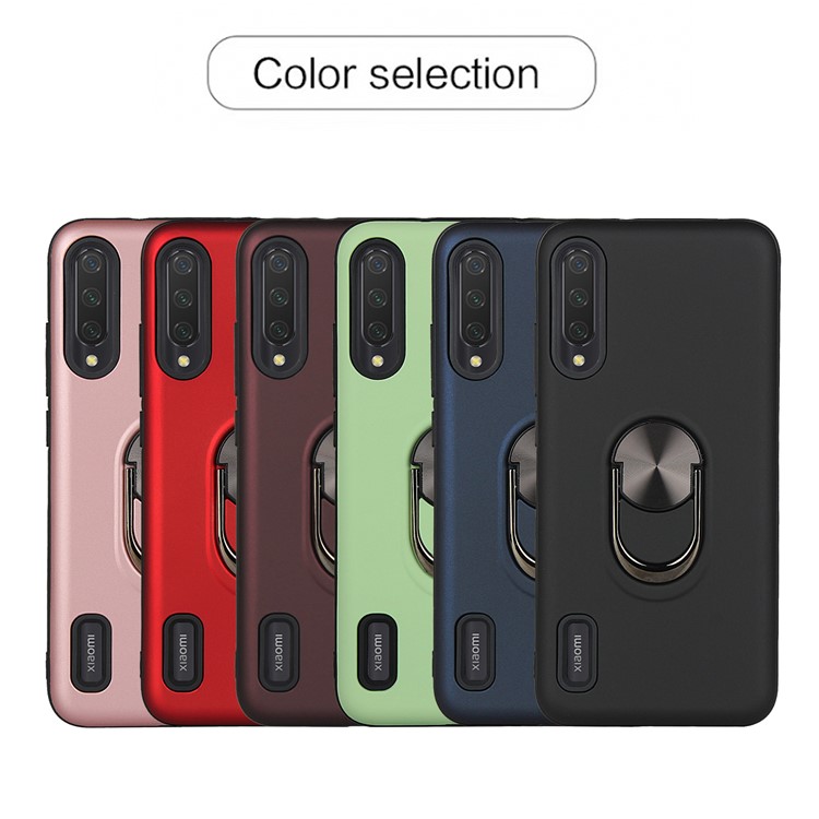 Detachable PC + TPU Hybrid Case with Finger Ring Kickstand for Xiaomi Mi CC9e / Mi A3 - Black-11