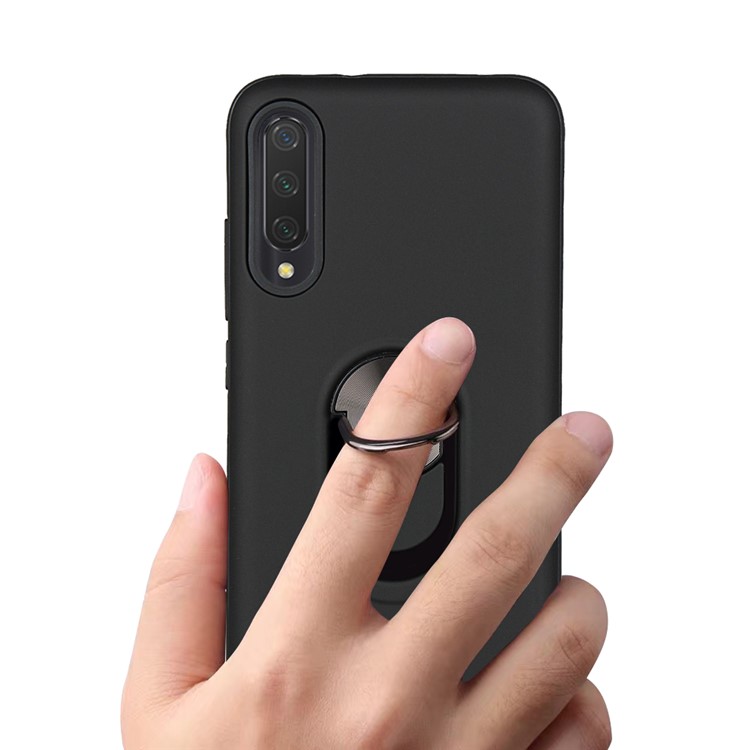 Detachable PC + TPU Hybrid Case with Finger Ring Kickstand for Xiaomi Mi CC9e / Mi A3 - Black-3