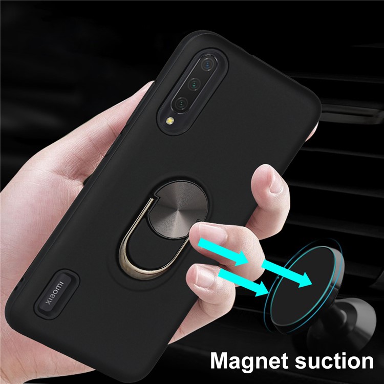 Detachable PC + TPU Hybrid Case with Finger Ring Kickstand for Xiaomi Mi CC9e / Mi A3 - Black-6