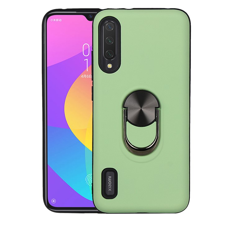 Detachable PC + TPU Hybrid Case with Finger Ring Kickstand for Xiaomi Mi CC9e / Mi A3 - Green-1