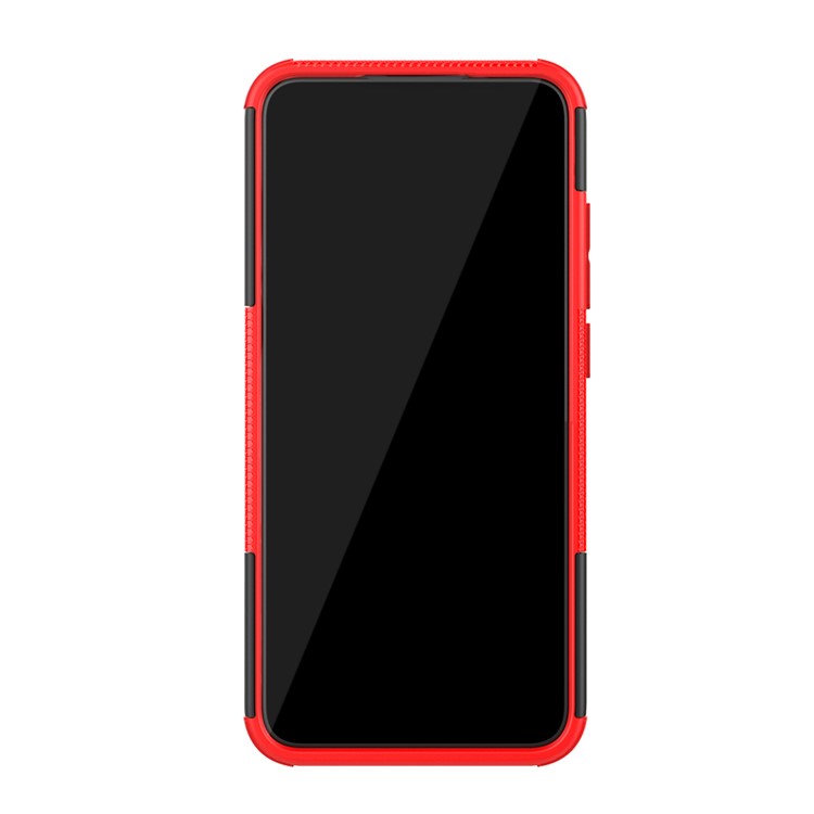 Cool Tyre Pattern PC + TPU Hybrid Phone Case with Kickstand for Xiaomi Mi CC9e/Mi A3 - Black / Red-4