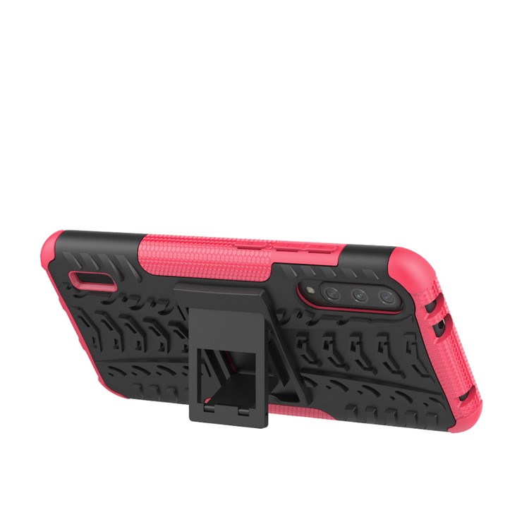 Cool Tire Muster PC + TPU Hybrid -telefonhülle Mit Kickstand Für Xiaomi Mi Cc9e/mi A3 - Schwarz / Rose