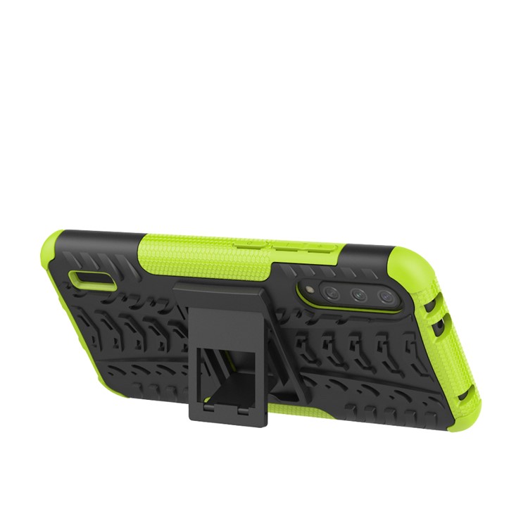 Cool Tyre Pattern PC + TPU Hybrid Phone Case with Kickstand for Xiaomi Mi CC9e/Mi A3 - Black / Green-5