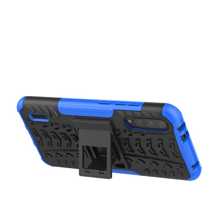 Cool Tyre Pattern PC + TPU Hybrid Phone Case with Kickstand for Xiaomi Mi CC9e/Mi A3 - Black / Blue-5