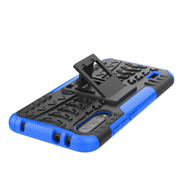 Cool Tyre Pattern PC + TPU Hybrid Phone Case with Kickstand for Xiaomi Mi CC9e/Mi A3 - Black / Blue-7