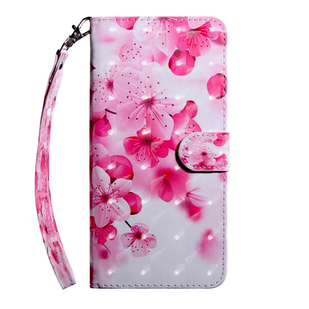 Light Spot Decor Station de Cuero Estampado Funda de Billetera Para Xiaomi Redmi Note 8 - Flor de Melocotón-2