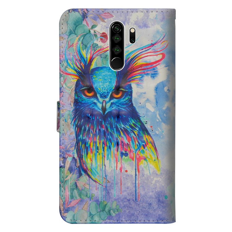 Funda De Cuero Con Estampado De Decoración De Punto De Luz Con Funda De Billetera Para Xiaomi Redmi Note 8 Pro - Pájaro-3