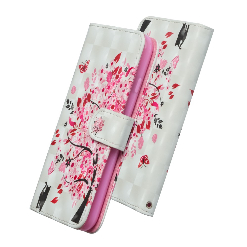 Light Spot Decor Pattern Printing Leather Cover with Stand Wallet Casing for Xiaomi Redmi Note 8 Pro - Flowered Tree-4