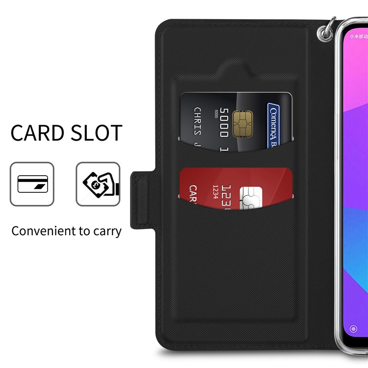 BaiYu Series Fashion Leather Stand Phone Casing with Card Slots for Xiaomi Mi CC9e/Mi A3 - Black-2