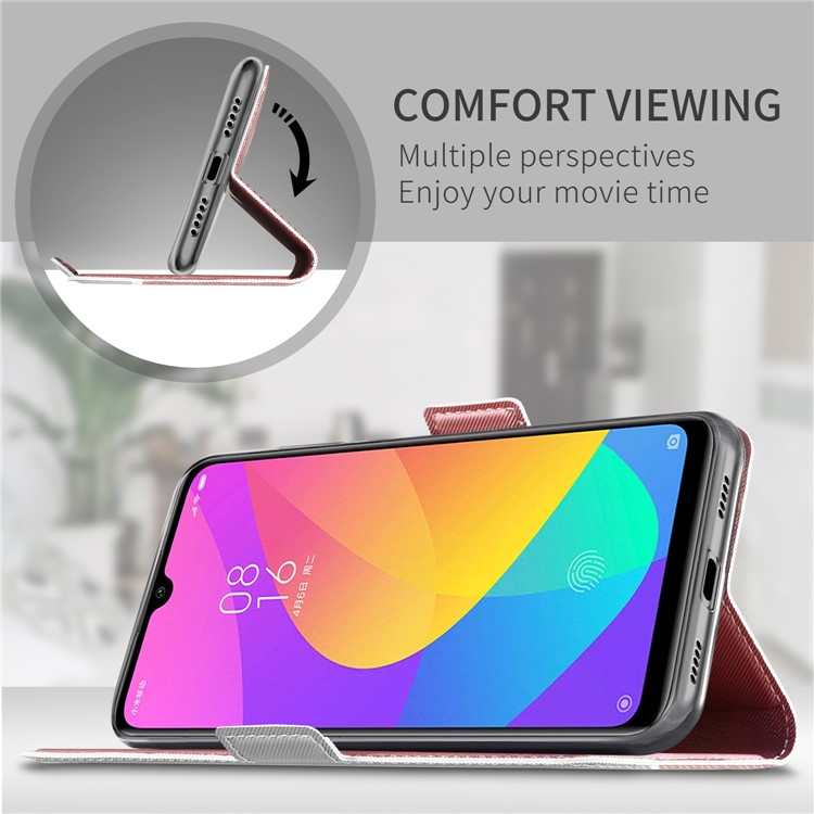 BaiYu Series Fashion Leather Stand Phone Casing with Card Slots for Xiaomi Mi CC9e/Mi A3 - Pink-6