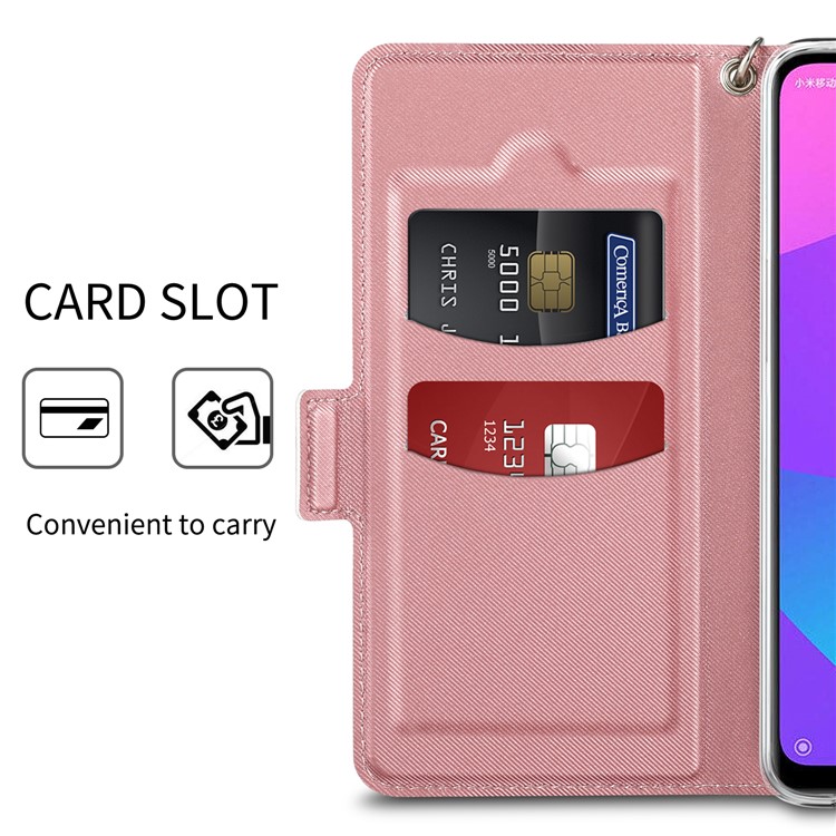 BaiYu Series Fashion Leather Stand Phone Casing with Card Slots for Xiaomi Mi CC9e/Mi A3 - Pink-7