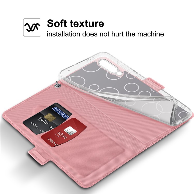 BaiYu Series Fashion Leather Stand Phone Casing with Card Slots for Xiaomi Mi CC9e/Mi A3 - Pink-8