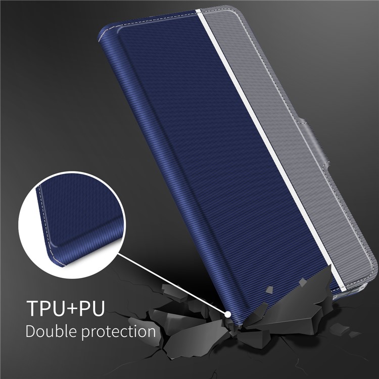 BaiYu Series Fashion Leather Stand Phone Casing with Card Slots for Xiaomi Mi CC9e/Mi A3 - Blue-6