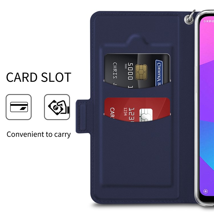 BaiYu Series Fashion Leather Stand Phone Casing with Card Slots for Xiaomi Mi CC9e/Mi A3 - Blue-9
