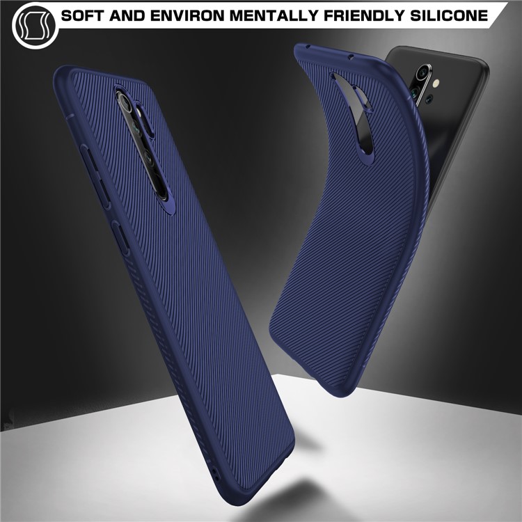 Jazz Series Twill Texture Soft TPU Back Casing for Xiaomi Redmi Note 8 Pro - Blue-2