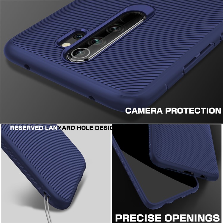 Jazz Series Twill Texture Soft TPU Back Casing for Xiaomi Redmi Note 8 Pro - Blue-3