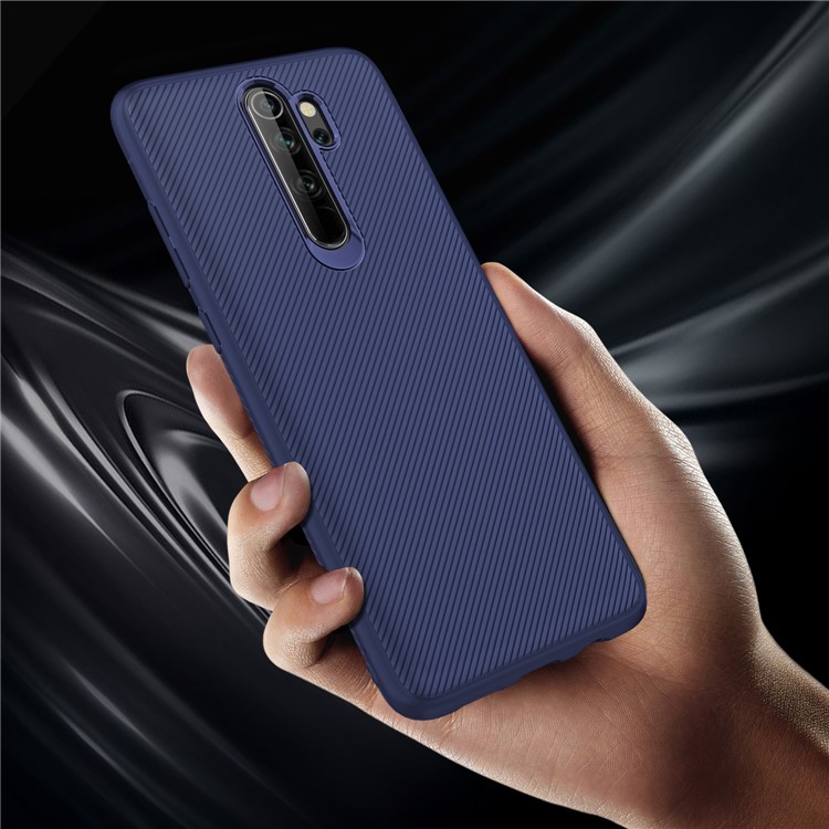 Jazz Series Twill Texture Soft TPU Back Casing for Xiaomi Redmi Note 8 Pro - Blue-4