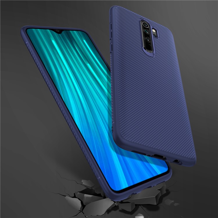 Jazz Series Twill Texture Soft TPU Back Casing for Xiaomi Redmi Note 8 Pro - Blue-5