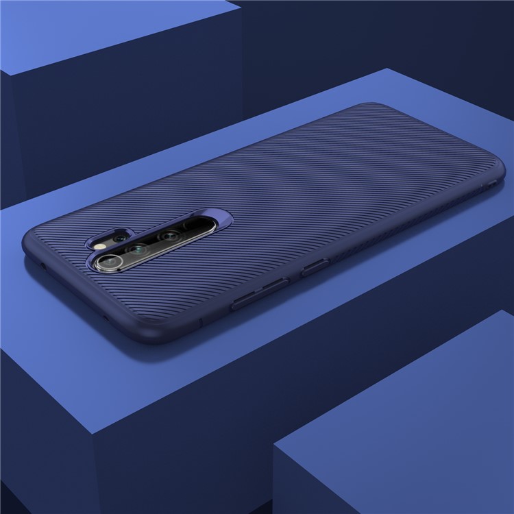 Jazz Series Twill Texture Soft TPU Back Casing for Xiaomi Redmi Note 8 Pro - Blue-6