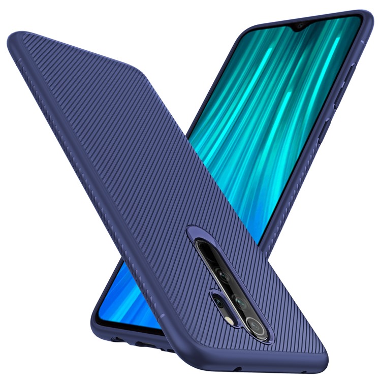 Jazz Series Twill Texture Soft TPU Back Casing for Xiaomi Redmi Note 8 Pro - Blue-8