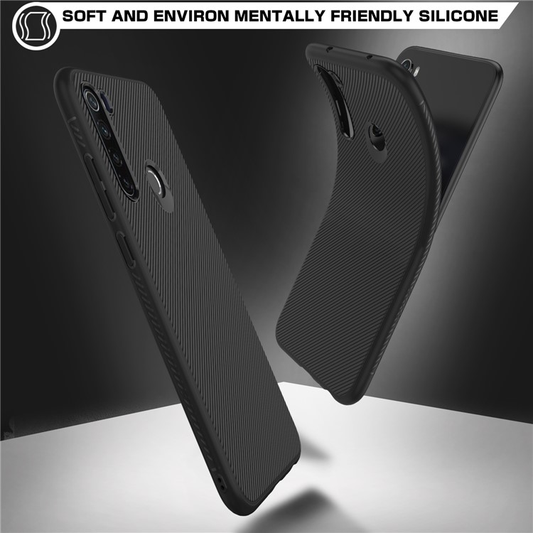 Jazz Series Twill Texture TPU Back Cover Phone Case for Xiaomi Redmi Note 8 - Black-3